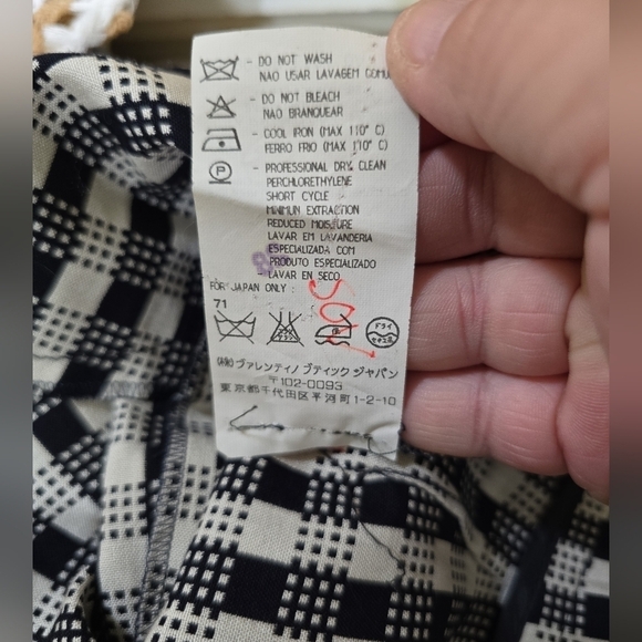 Valentino Plaid Checked Pants 48 Black White Pockets Chain Buckles Waist 12 14 - Picture 8 of 12